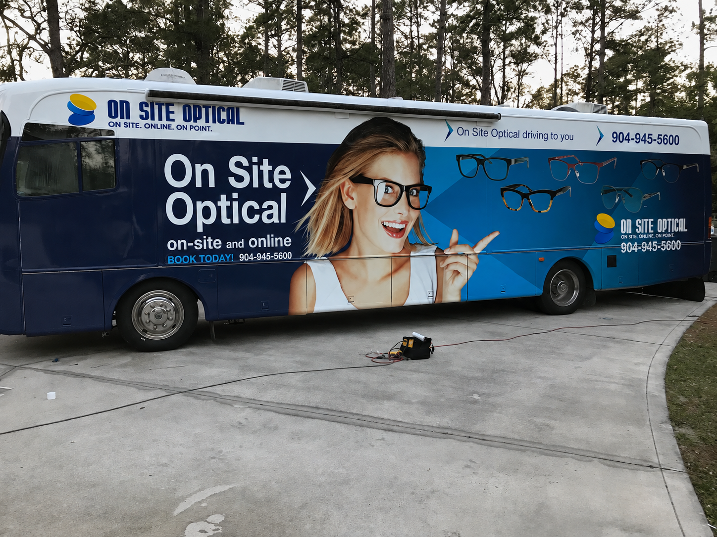 On Site Optical blue mobile clinic van
