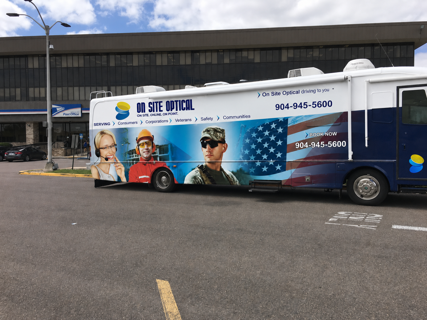 On Site Optical white mobile clinic van